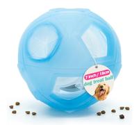 LumoLeaf Bola interactiva para perros y dispensador con ajustes de dificultad ajustables, juguete de rompecabezas de alimentación lenta para perros grandes, bola de 7 pulgadas, color azul