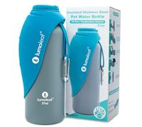 LumoLeaf Botella de agua aislada de acero inoxidable de 27 onzas, mantiene el agua fresca o caliente, cuenco de agua portátil para mascotas, para viajes, boca ancha para facilitar el llenado y