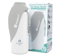 LumoLeaf Botella de agua aislada de acero inoxidable de 27 onzas, mantiene el agua fresca o caliente, cuenco de agua portátil para mascotas, para viajes, boca ancha para un fácil llenado y limpieza de