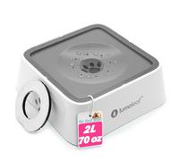 LumoLeaf Cuenco de agua para perros, 60 oz/2 l de gran capacidad, sin derrames, dispensador de agua lenta con filtro de repuesto, cuenco de agua para perros medianos y grandes