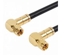 Lumonic 1,5m Cable de antena RG6 | 2 conectores F dorados acodados a 90 | negro | Blindaje cuádruple 120 dB | ya preparado | Cable coaxial, cable por satélite, DVB-T2, Internet por cable