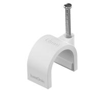 Lumonic 100x abrazadera de clavo 14mm para cable blanco - abrazadera de cable con clavo de 30mm p.ej. para montaje en pared - abrazaderas de cable diferentes tamaños 4-14mm
