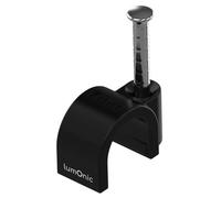 Lumonic 100x abrazadera de clavo 7mm para cable negro - abrazadera de cable con clavo 18mm p.ej. para montaje en pared - abrazaderas de cable diferentes tamaños 4-14mm