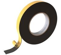 Lumonic 10m Cinta de sellado EPDM Autoadhesivo 20mm x 1mm | Cinta de sellado de espuma de caucho para ventanas y puertas | Junta de ventana, junta de puerta, junta de goma para protección contra el fr