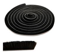 Lumonic 10m Junta de cepillo negra 20mm | Autoadhesivo + Se puede cortar a medida | Protector contra corrientes de aire, protección contra el frío, mosquitera para ventanas, puertas, armarios