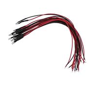 Lumonic 10x LEDs Superbright con resistencia para aplicaciones de 5V - LED de alta potencia con cable de conexión para soldar para el bricolador en Blanco 3000K - Diámetro: 3mm