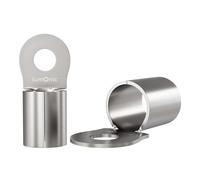 Lumonic 10x terminales de crimpar en blanco 70-95mm² I conector de crimpar M10 sin aislar I terminales de cable M10, terminal de cable tubular 70mm2 95mm2 ojal, conector de crimpar