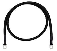 Lumonic 1m cable de la batería cable de tierra con 50mm² de sección transversal negro - cable de alimentación de automoción con 2x tubo terminal de ca