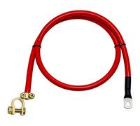 Lumonic 25cm Cable de batería Cable de Tierra con 35mm² de sección Rojo - Cable de alimentación de automoción con Terminal de Cable Tubular M8 + Terminal de Polo