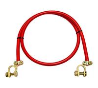 Lumonic 25cm Cable de batería Cable de Tierra con 50mm² de sección roja - Cable de alimentación de automoción con 2X Terminal de Polo