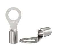 Lumonic 25x Terminal de cable de anillo 0,5-1,5mm² en blanco | M4 | Cobre estañado | Conexión segura del cable sin soldaduras | Terminal de cable sin aislamiento | Vehículo de motor, ingeniería mecáni