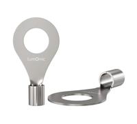 Lumonic 25x Terminal de cable de anillo 1,5-2,5mm² en blanco | M6 | Cobre estañado | Conexión segura del cable sin soldaduras | Terminal de cable sin aislamiento | Vehículo de motor, ingeniería mecáni
