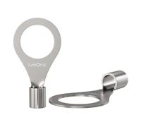 Lumonic 25x Terminal de cable de anillo 1,5-2,5mm² en blanco | M8 | Cobre estañado | Conexión segura del cable sin soldaduras | Terminal de cable sin aislamiento | Vehículo de motor, ingeniería mecáni