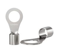 Lumonic 25x Terminal de cable de anillo 10,0-16,0mm² en blanco | M10 | Cobre estañado | Conexión segura del cable sin soldaduras | Terminal de cable sin aislamiento | Vehículo de motor, ingeniería mec