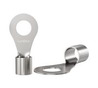 Lumonic 25x Terminal de cable de anillo 10,0-16,0mm² en blanco | M8 | Cobre estañado | Conexión segura del cable sin soldaduras | Terminal de cable sin aislamiento | Vehículo de motor, ingeniería mecá