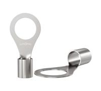 Lumonic 25x Terminal de cable de anillo 6,0-10,0mm² en blanco | M10 | Cobre estañado | Conexión segura del cable sin soldaduras | Terminal de cable sin aislamiento | Vehículo de motor, ingeniería mecá