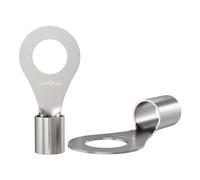 Lumonic 25x Terminal de cable de anillo 6,0-10,0mm² en blanco | M8 | Cobre estañado | Conexión segura del cable sin soldaduras | Terminal de cable sin aislamiento | Vehículo de motor, ingeniería mecán