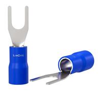 Lumonic 25x Terminal del cable de la horquilla 1,5-2,5mm² Parcialmente aislado | M3 | Cobre estañado | Conexión segura del cable sin soldaduras | Juego de 25 terminales de cable crimpados, conectores