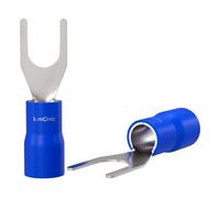 Lumonic 25x Terminal del cable de la horquilla 1,5-2,5mm² Parcialmente aislado | M4 | Cobre estañado | Conexión segura del cable sin soldaduras | Juego de 25 terminales de cable crimpados, conectores