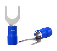 Lumonic 25x Terminal del cable de la horquilla 1,5-2,5mm² Parcialmente aislado | M5 | Cobre estañado | Conexión segura del cable sin soldaduras | Juego de 25 terminales de cable crimpados, conectores