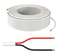Lumonic 2x 0,34mm² LED cable de control blanco 10m I cable flexible de 2 hilos I cable de control apantallado, prolongación LiYY, cable de alimentació