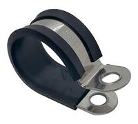 Lumonic 32mm abrazaderas de tubo con inserto de goma acero inoxidable V2A I abrazaderas de cable para atornillar I abrazadera de manguera 32mm, abraza