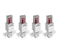 Lumonic 4X Clavija de Red RJ45 Macho sin Herramientas | con Descarga de tracción y contactos Dorados I Crimpadora para Cable LAN de Red CAT5 CAT6 CAT7