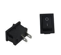 Lumonic 5x interruptor automático de plástico 21x15mm en color negro I con clavija plana de 4,8x0,8mm I Apto para 250V 3A