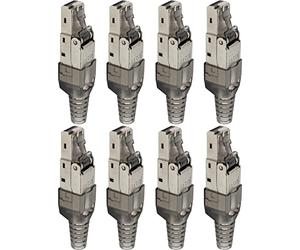 Lumonic 8X Clavija de Red RJ45 Macho sin Herramientas | con Descarga de tracción y contactos Dorados I Crimpadora para Cable LAN de Red CAT5 CAT6A CAT7