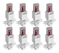 Lumonic 8X Enchufe de Red RJ45 Macho sin Herramientas | con Alivio de tensión y contactos chapados en Oro I Enchufe de crimpado para CAT5 CAT6 CAT7 Cable LAN de Red