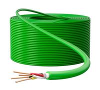Lumonic Cable bus premium 2x2x0,8 mm 100m | Cobre OFC, apantallado | verde con marcas métricas | Hogar inteligente, redes, control, automatización de edificios