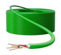 Lumonic Cable bus premium 2x2x0,8 mm 50m | Cobre OFC, apantallado | verde con marcas métricas | Hogar inteligente, redes, control, automatización de edificios