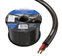 Lumonic Cable de Altavoz 100m Negro Ronda | CCA | Cable de Altavoz HiFi | Cable Redondo de Audio | Profesional PA Instalación- Audio- Cable Redondo