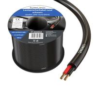Lumonic Cable de Altavoz 100m Negro Ronda | CCA | Cable de Altavoz HiFi | Cable Redondo de Audio | Profesional PA Instalación- Audio- Cable Redondo