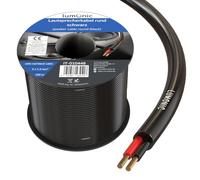 Lumonic Cable de Altavoz 100m Negro Ronda | CCA | Cable de Altavoz HiFi | Cable Redondo de Audio | Profesional PA Instalación- Audio- Cable Redondo
