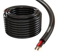 Lumonic Cable de Altavoz 10m Negro Ronda | CCA | Cable de Altavoz HiFi | Cable Redondo de Audio | Profesional PA Instalación- Audio- Cable Redondo