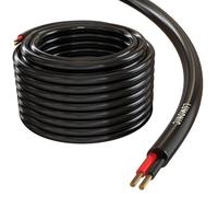 Lumonic Cable de Altavoz 10m Negro Ronda | CCA | Cable de Altavoz HiFi | Cable Redondo de Audio | Profesional PA Instalación- Audio- Cable Redondo