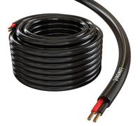 Lumonic Cable de altavoz 25m Negro | 2x 4mm² CCA | Cable de altavoz HiFi | Cable redondo de audio | Profesional PA Instalación- Audio- Cable redondo
