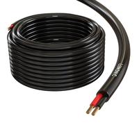 Lumonic Cable de Altavoz 25m Negro Ronda | 2X 0,75mm² CCA | Cable de Altavoz HiFi | Cable Redondo de Audio | Profesional PA Instalación- Audio- Cable Redondo