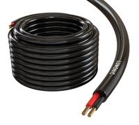 Lumonic Cable de Altavoz 25m Negro Ronda | 2X 1,5mm² CCA | Cable de Altavoz HiFi | Cable Redondo de Audio | Profesional PA Instalación- Audio- Cable Redondo