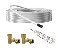 Lumonic Cable de Antena RG6 135dB 10 m + 4 Conectores F | Blindaje quíntuple: se Acabaron Las interferencias en la Imagen | Cable Sat, Cable coaxial Internet, Cable TV