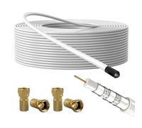 Lumonic Cable de Antena RG6 135dB 25 m + 4 Conectores F | Blindaje quíntuple: se Acabaron Las interferencias en la Imagen | Cable Sat, Cable coaxial Internet, Cable TV