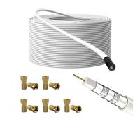 Lumonic Cable de Antena RG6 135dB 50 m + 10 Conectores F | Blindaje quíntuple: se Acabaron Las interferencias en la Imagen | Cable Sat, Cable coaxial Internet, Cable TV