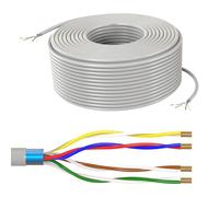 Lumonic Cable telefónico JYSTY Gris | 4x2x0,6mm CCA | 25m | código de Colores & escudado | Marcado de Metros | Cable de telecomunicaciones, Cable de conexión telefónica