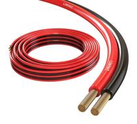 Lumonic Cables de Altavoz | 25m Rojo Negro | 2X 0,75mm² CCA | Cable de Altavoz HiFi | Línea Doble de Audio