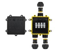 Lumonic Caja de conexiones en Y de 3 vías resistente al agua IP68 | Distribución rápida y segura de cables | Para cables de 0,5-2,5 mm² | Resistente a los rayos UV, de -40 °C a +105 °C | Caja de