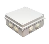 Lumonic Caja de derivación blanca 150x150x70mm con 8 aperturas I Caja de derivación de montaje en superficie - IP65 I Caja de derivación, caja de born