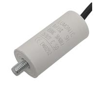 Lumonic Condensador de arranque 1µF 450V | con Cable I 26x55mm I 1uF I Condensador de motor con carcasa de plástico I Condensador de funcionamiento I para bombas, cortacéspedes, herramientas