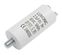 Lumonic Condensador de arranque 2,5µF 450V | con Enchufe I 26x55mm I 2,5uF I Condensador de motor con carcasa de plástico I Condensador de funcionamiento I para bombas, cortacéspedes, herramientas