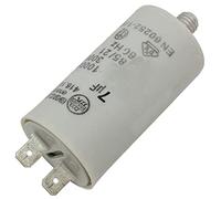 Lumonic condensador de arranque 416.10.85 B [incl. enchufe 6,3x0,8mm] | condensador de motor 7µF 425V 30x56mm I condensador en caja de plástico aislad